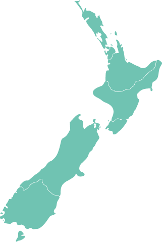 Map of New Zealand with Breastscreening regions defined